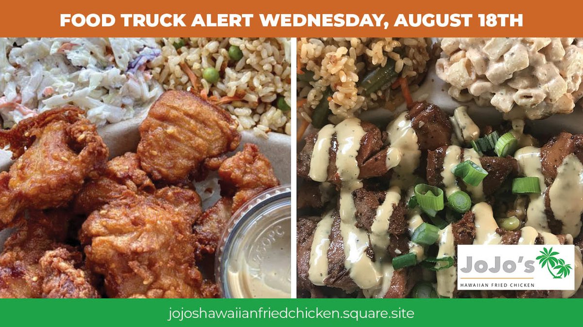sacstatedining's tweet image. Say whaaat?! Another Food Truck Alert? Yup. Due to popular food truck demand, JoJo’s Hawaiian Fried Chicken will be on campus today between Brighton Hall and the Library Quad from 10:30 a.m. – 2:00 p.m. Run, don’t walk. jojoshawaiianfriedchicken.square.site