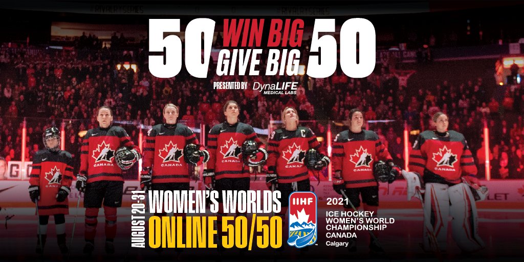 #WomensWorlds is back! This is your chance to win big and give big to support Women’s Hockey in Alberta with <a href="/HockeyCanada/">Hockey Canada</a>’s online 50/50! Visit hockeycanada.ca/5050 to learn more. #OurGameIsBack