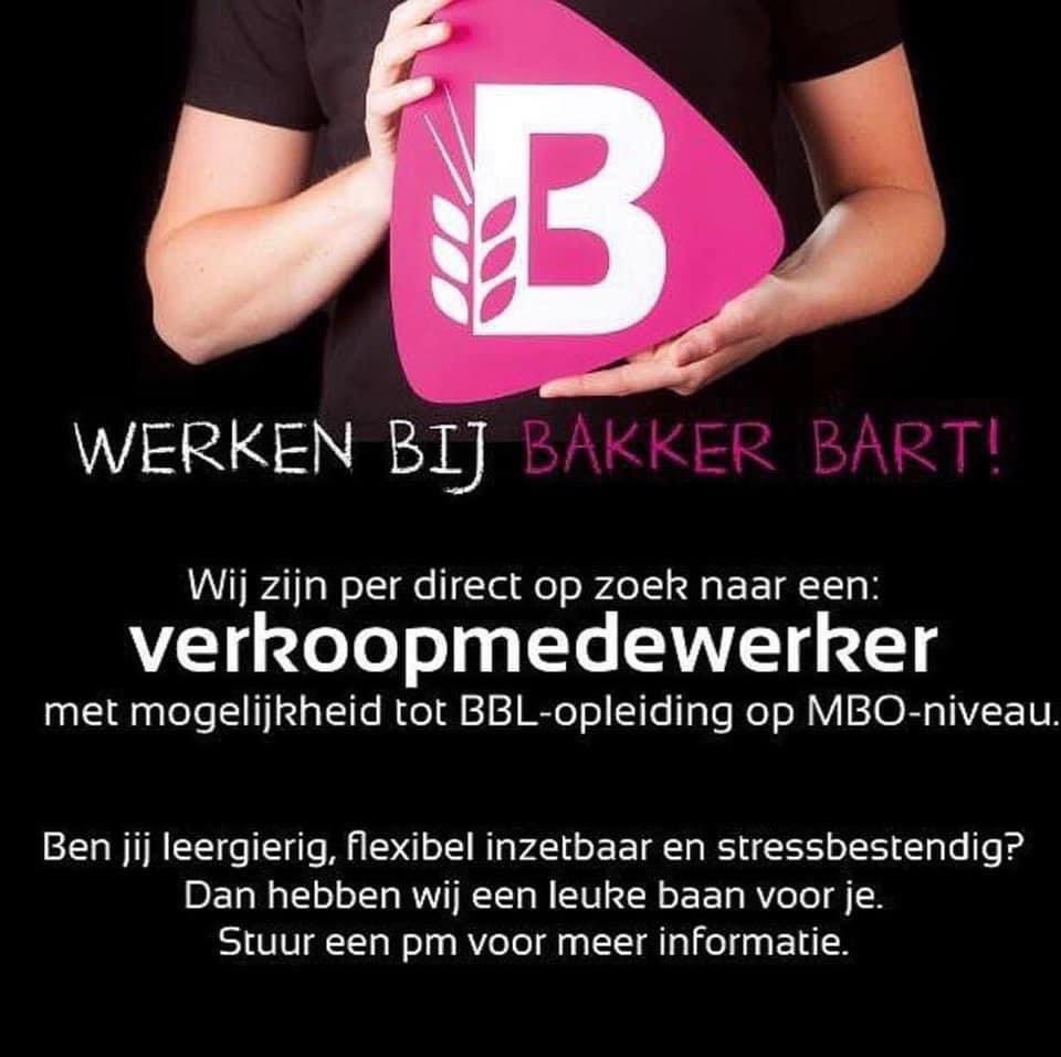 WIJ ZIJN OP ZOEK NAAR JOU😎

- Ben jij beschikbaar op woensdag, vrijdag en    zaterdag? ✔️

- Flexibel indien nodig op andere dagen😀

- werken met de allerlekkerste producten 
🥐🍞🥖🧁🍰🍪🍩

Solliciteer dan snel via Zaltbommel.gamerschestraat@bakkerbart.nl 

Delen is lief❤️
