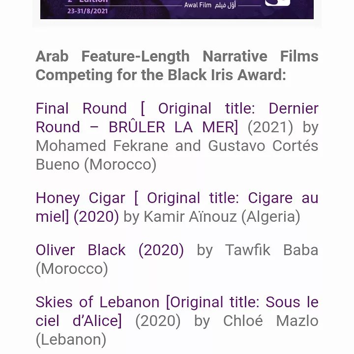 toufikpape's tweet photo. Very proud to announce The Official Selection of Oliver Black in the AIFF Amman International Films Festival Jordan. 23 31 august 2021
أوليڤر بلاك في المسابقة الرسمية للمهرجان الدولي للفيلم عمان، الاردن. 
#Oliverblack #AIFF21 #awards #humanrights #morocco #filmfestival #amman https://t.co/hDWM05UA1s
