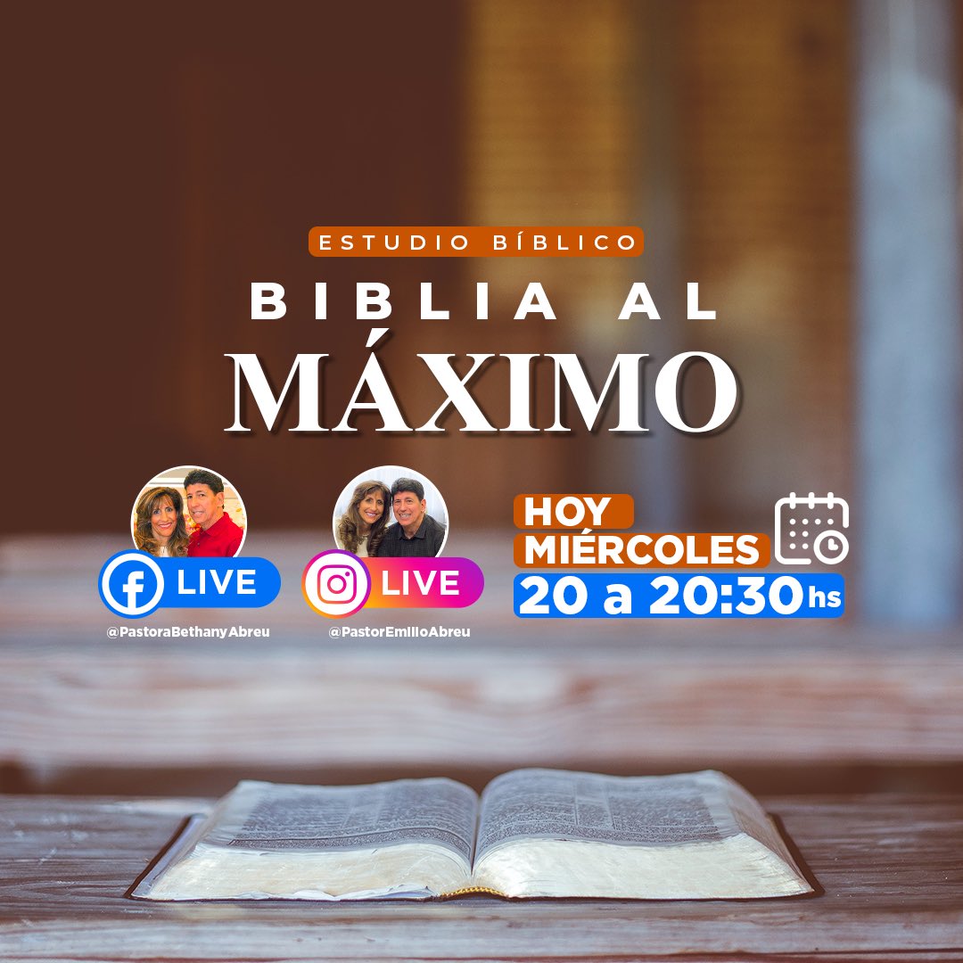Un Estudio Bíblico que va a transformar tu vida🙌🏻

🔥BIBLIA AL MÁXIMO

💬Invita a un amigo/a

🗓HOY de 20 a 20:30 hs.
ONLINE