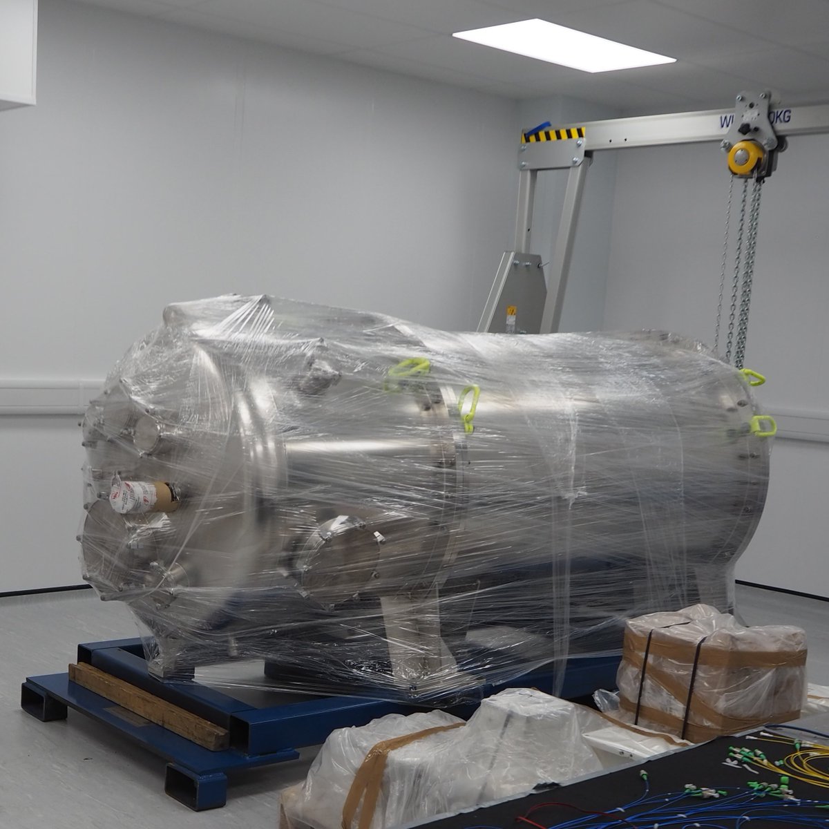 YES!  The monster HARPS3 vacuum vessel is in the lab.  Awesome!