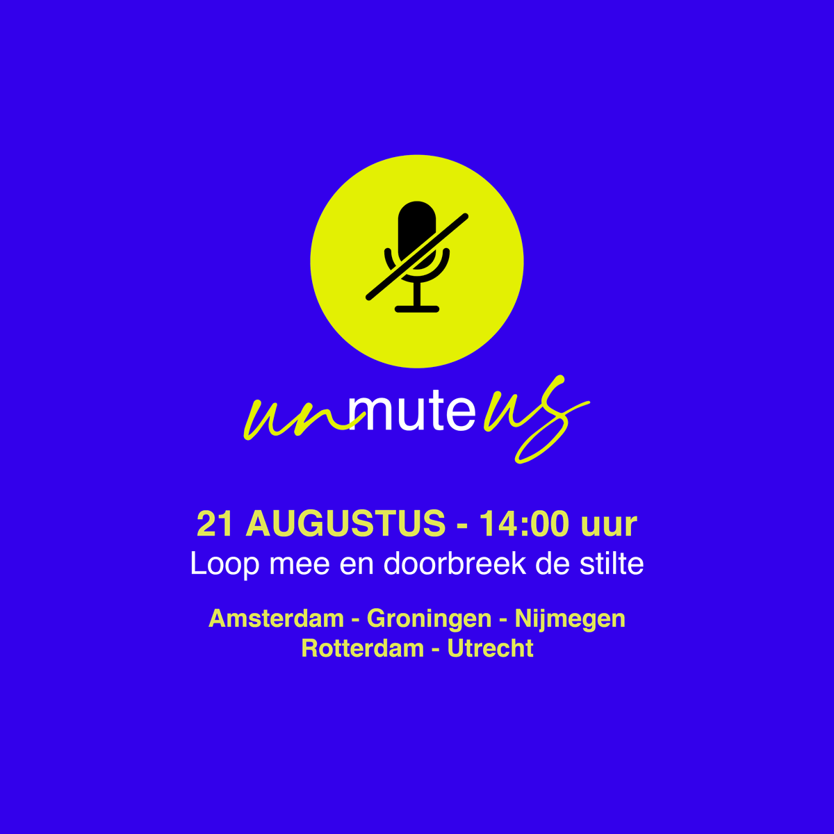 013's tweet photo. Aanstaande zaterdag wordt in diverse steden de protestmars #UnmuteUs gelopen, een vreedzame demonstratie waarin we onbegrip uiten over het willekeurige kabinetsbeleid. 

Het is te lang stil geweest in onze zalen, dus ook wij steunen dit initiatief. Loop mee en laat je horen! https://t.co/jqC0TiuBwf