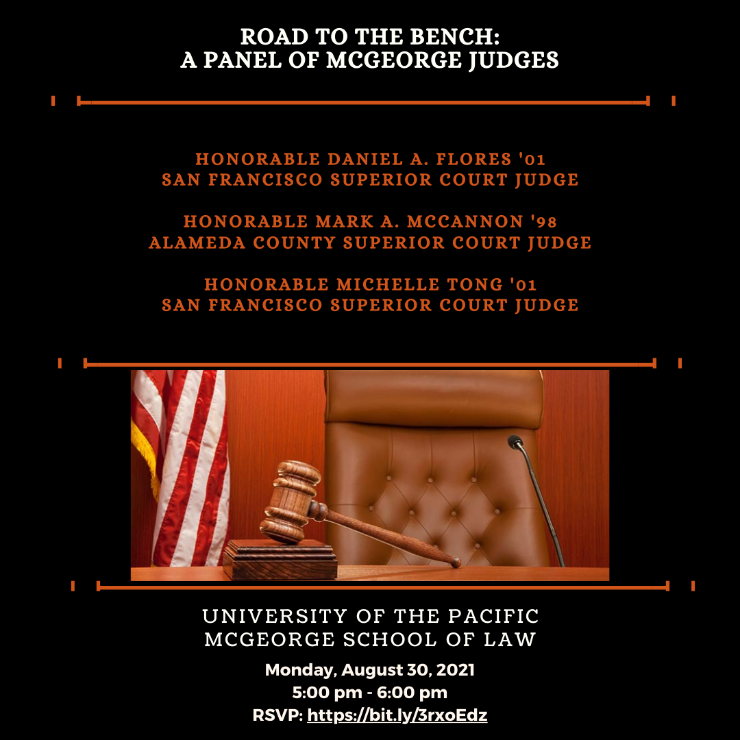 McGeorgeLaw's tweet photo. Hear from three McGeorge alumni Judges about their pathway through law school, in practice and to the bench. Monday, August 30th at 5pm PDT. Register: https://t.co/mVb0iTtTGy
#experiencemcgeorge #choosemcgeorge #mcgeorgetogether #mcgeorgerisestogether #allri... https://t.co/V7TkcJg9Jk