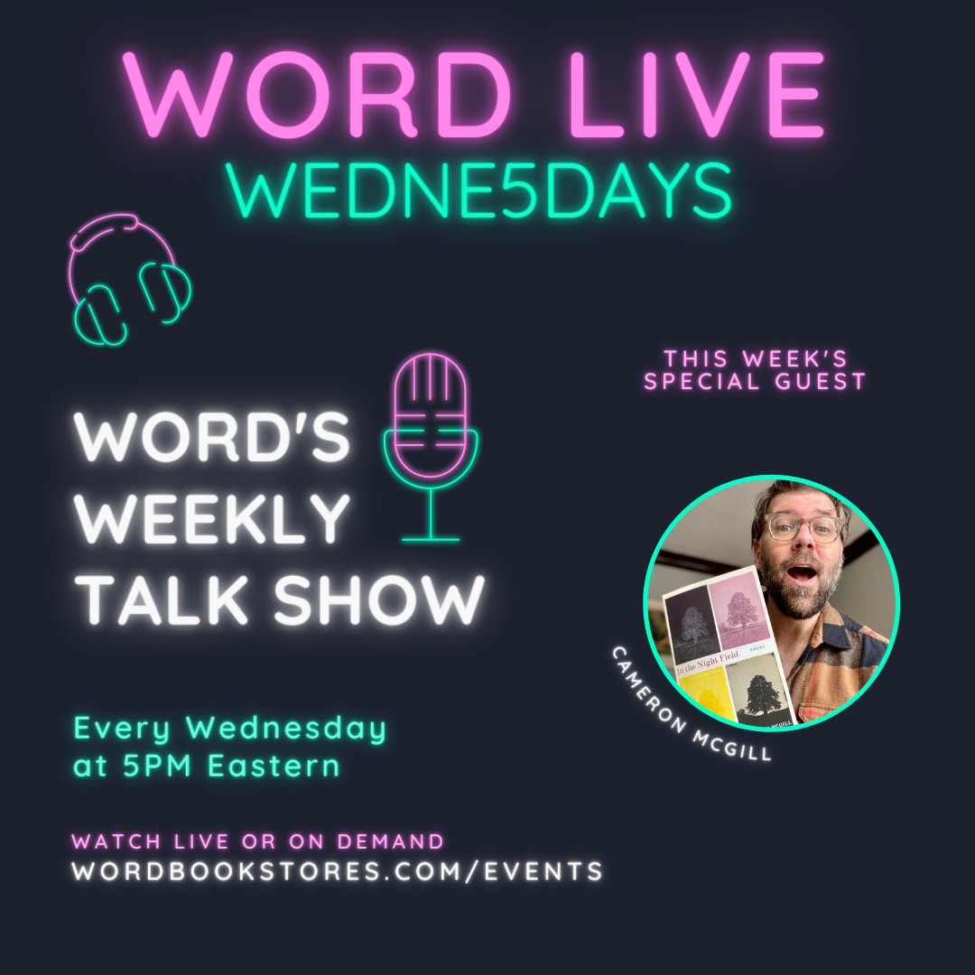 augurybooks's tweet photo. 5 pm tonight EST, join WORD Bookstore for an interview with Augury author CAMERON MCGILL

https://t.co/PtYJG47uVk

@CameronMcGill https://t.co/pww8IjDN1M