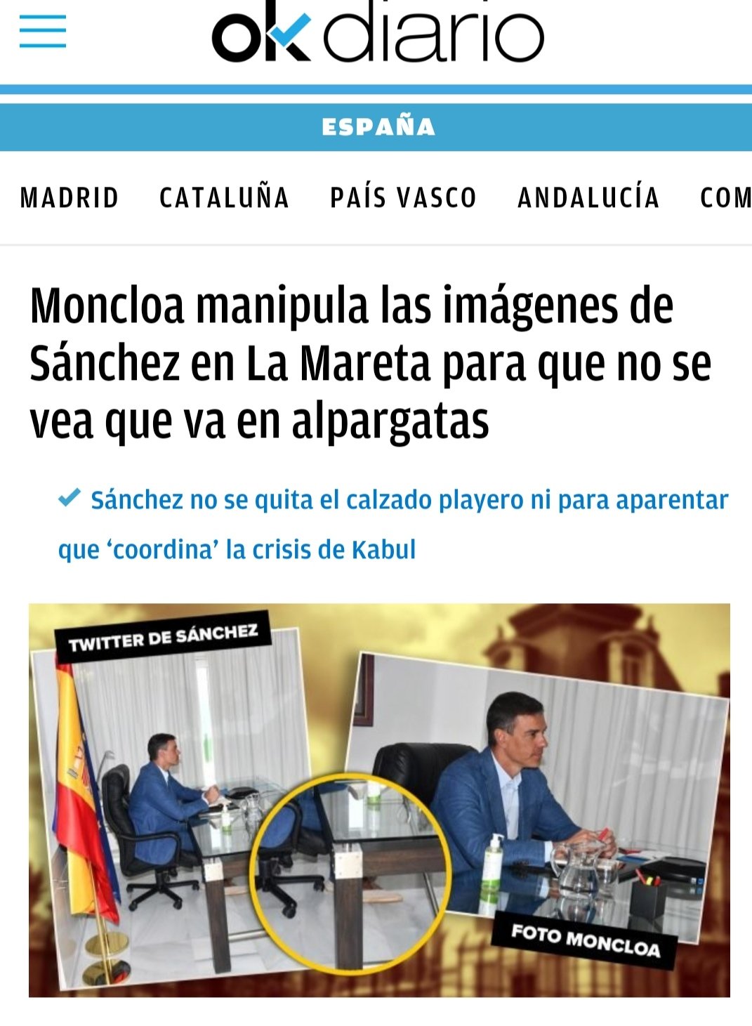 Pacofé 2.0 on Twitter: "Ya es tarde "El siempre será Alpargatas"......🤣😂🤣😂 #ElPeorPresidenteDeLaHistoria #DondeEstaSanchez / Twitter