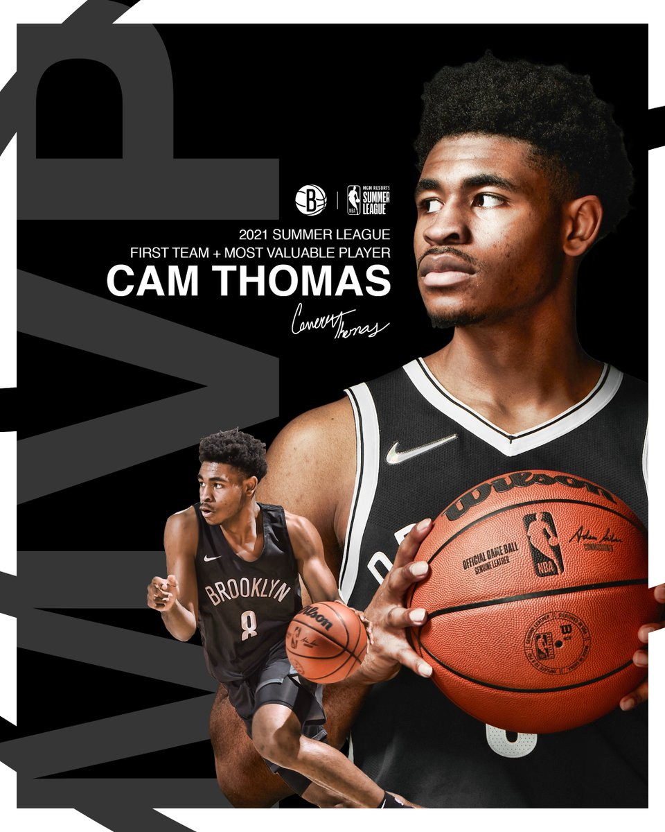 BrooklynNets's tweet photo. 🏆 SUMMER LEAGUE MVP 🏆
1️⃣ ALL-SUMMER LEAGUE FIRST TEAM 1️⃣

Take a bow, @24_camthomas https://t.co/pJfkqhW11W