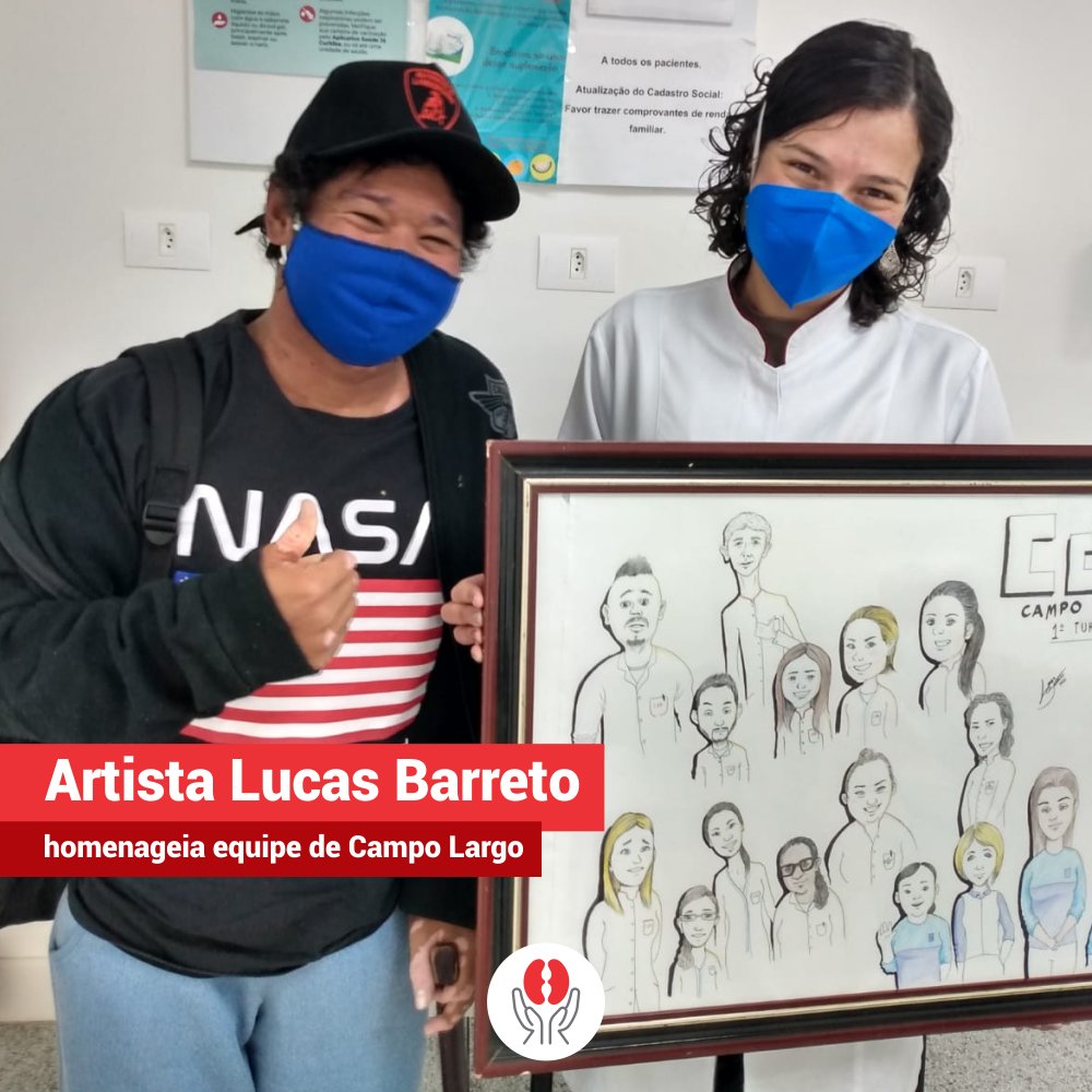 prorenal's tweet photo. O Paciente Lucas Barreto, presenteou a Clínica de Campo Largo com um quadro com o desenho de toda equipe de saúde, em gratidão pelo atendimento recebido! 
⠀⠀⠀⠀⠀⠀⠀⠀⠀⠀⠀
#arte #pacienterenal #prorenal #compartilhe #superacao #historia #vida https://t.co/5WpL5unTfU