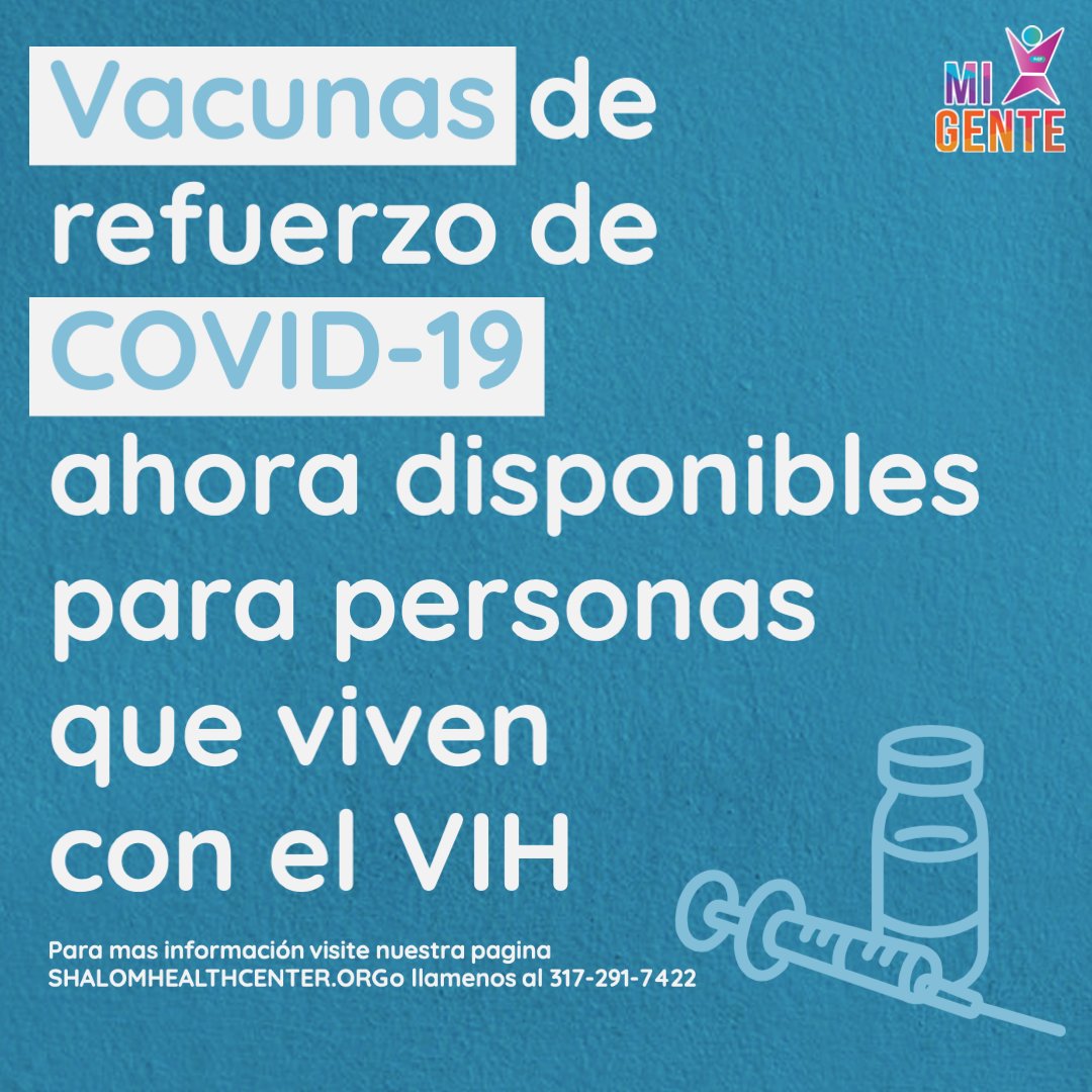 Visita nuestra pagina shalomhealthcenter.org o llamenes al 317-291-7422 para hacer tu cita hoy. Nuestro equipo esta listo para ayudarlos. #vacunadecovid #covid19 #vih