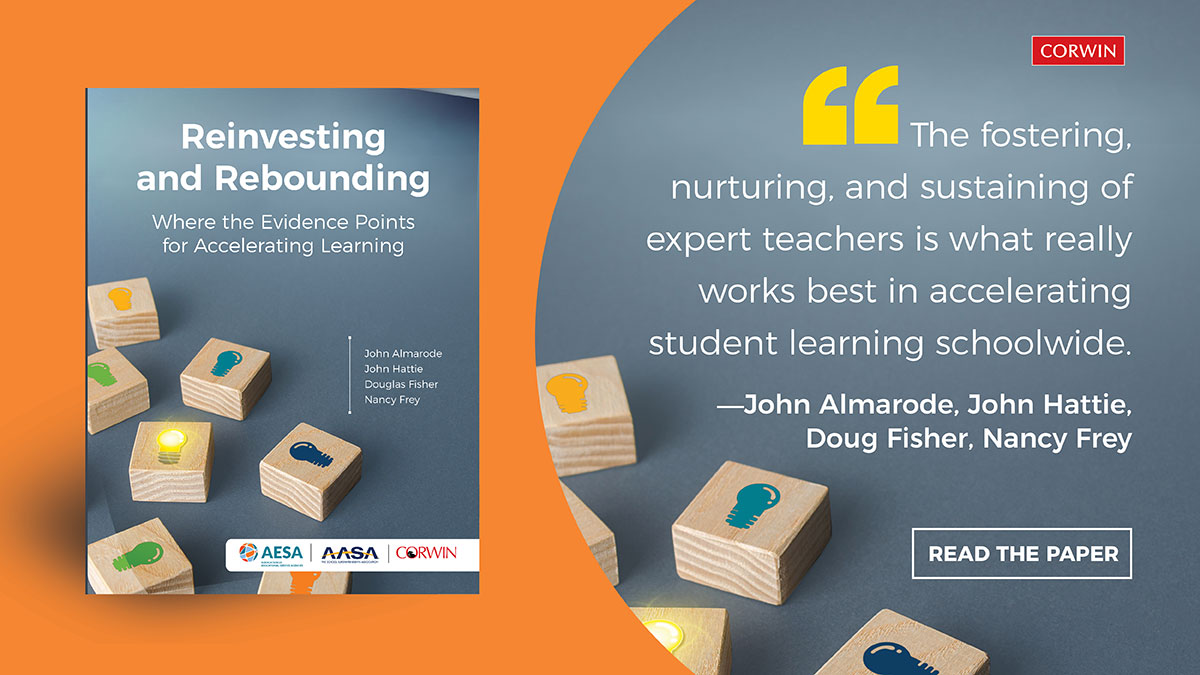 CorwinPress's tweet image. Make smart investments in teacher expertise to accelerate student learning! Learn how to use ESSER funds wisely at ow.ly/1ldO50FgaBQ #backtoschool #learningrecovery