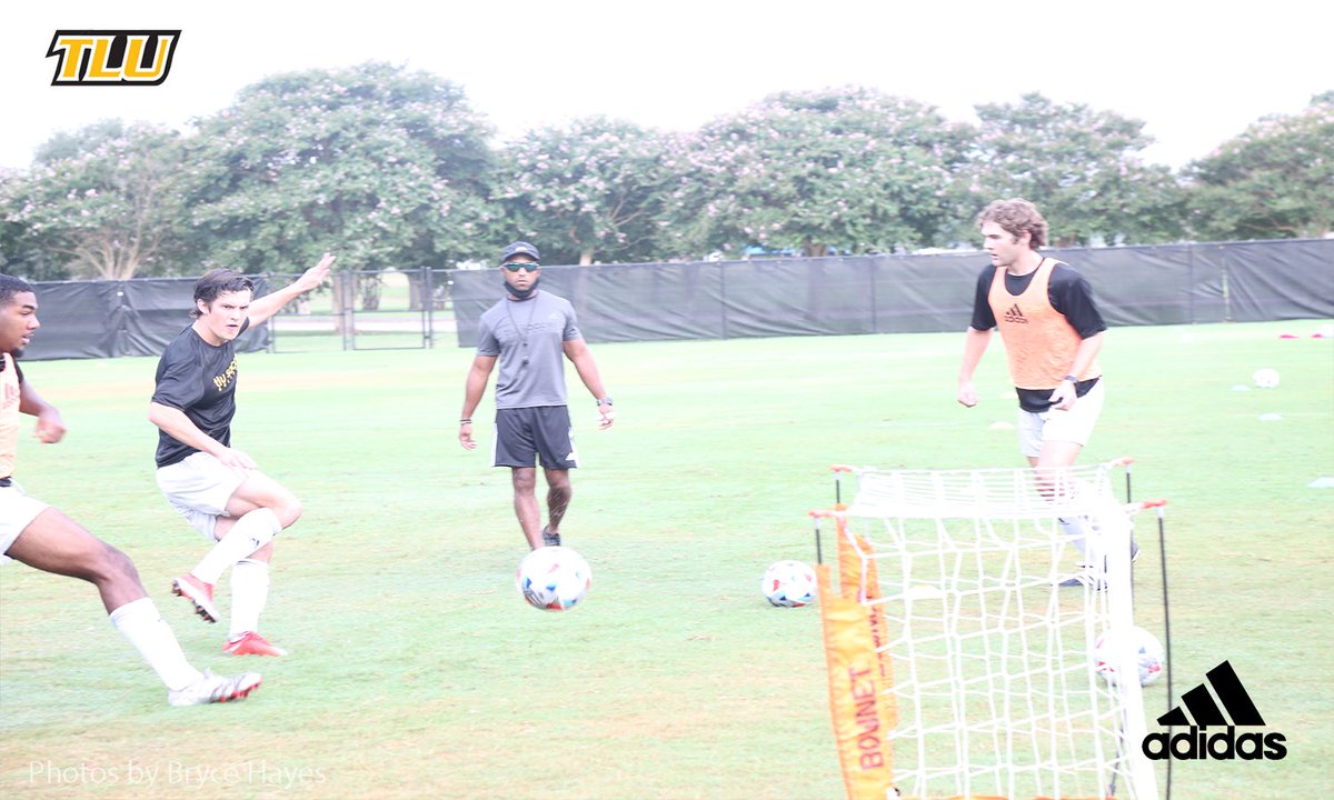 tluathletics's tweet photo. “Smells like potential.” - @TedLasso 

Welcome back @TLUMensSoccer &amp; WSOC

#PupsUp | #TooLiveU https://t.co/bh89BXZoK3