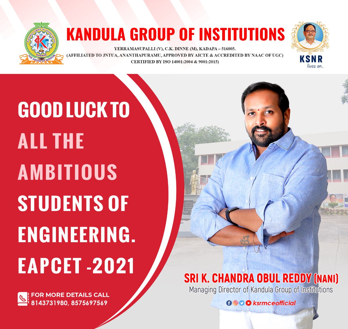 Obulkandula87's tweet photo. All The Best For All The EAPCET Aspirants -2021💐 

#engineering #eapcet #jntua #intermediate #kandula #KSRM #Nani #TeamNani #boss  @jntuau @EJntua @ADIMULAPU17 @ysjagan https://t.co/BY1XxCoafp