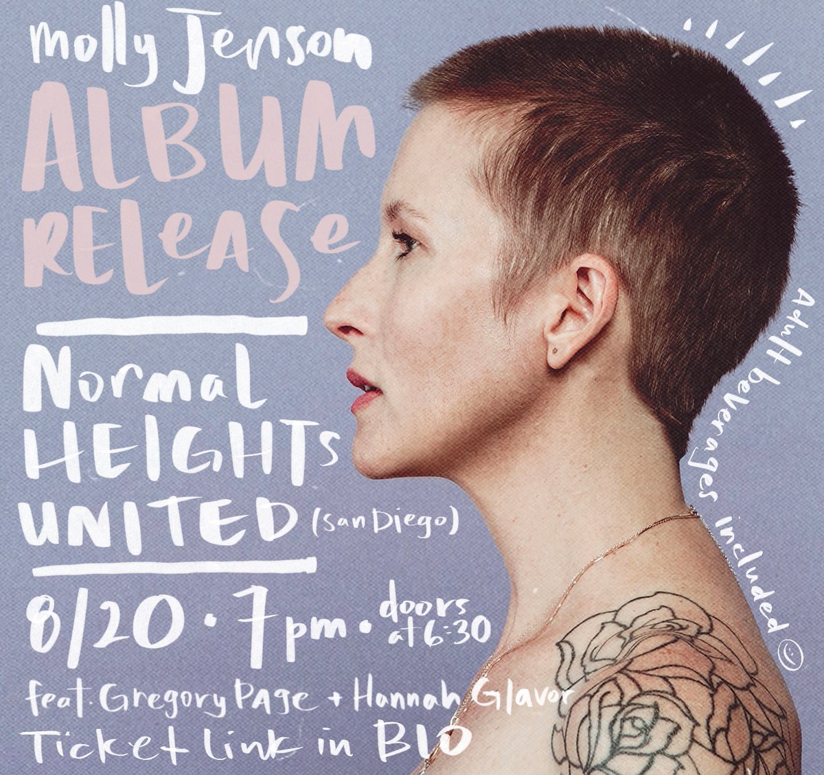 My album comes out this Friday &amp; we are going to have a PARTY!!

<a href="/GregoryDPage/">Gregory Page</a> &amp; <a href="/hannahglavor/">Hannah Glavor</a> will be there. <a href="/GregLaswell/">Greg Laswell</a> will play a couple songs with me.

Get your tickets now mollyjenson.ticketleap.com/molly-jenson-a… &amp; come celebrate my first solo album release in 12 years! 

I’m so excited!