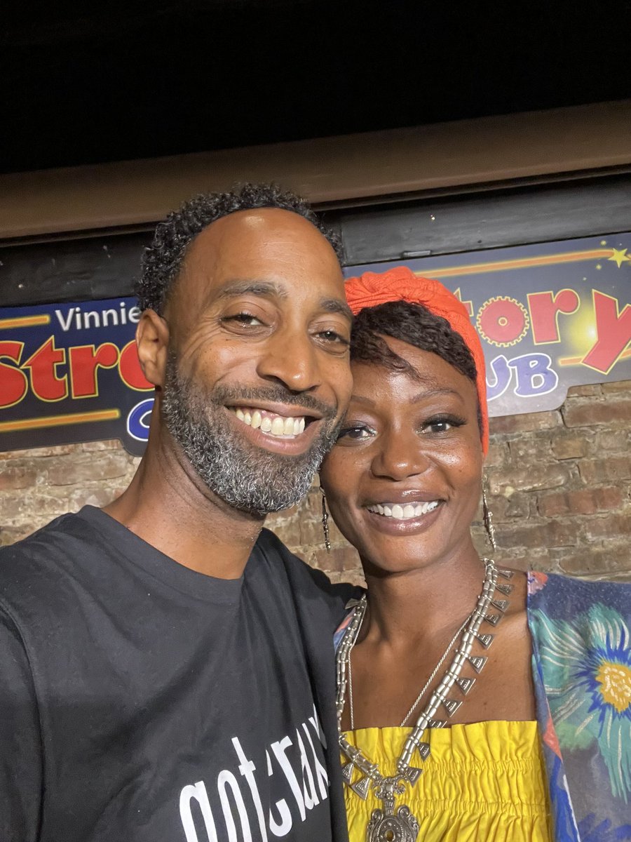 ComedianTyRaney's tweet photo. My wife is the reason why I am doing Standup. 

So thankful, I love you lady💯🙏🏾 

Also we PACKED OUT the @StressFactoryNJ 

#TeamRaney 

https://t.co/ipsUQ3Plnp https://t.co/FuomUj2GLF