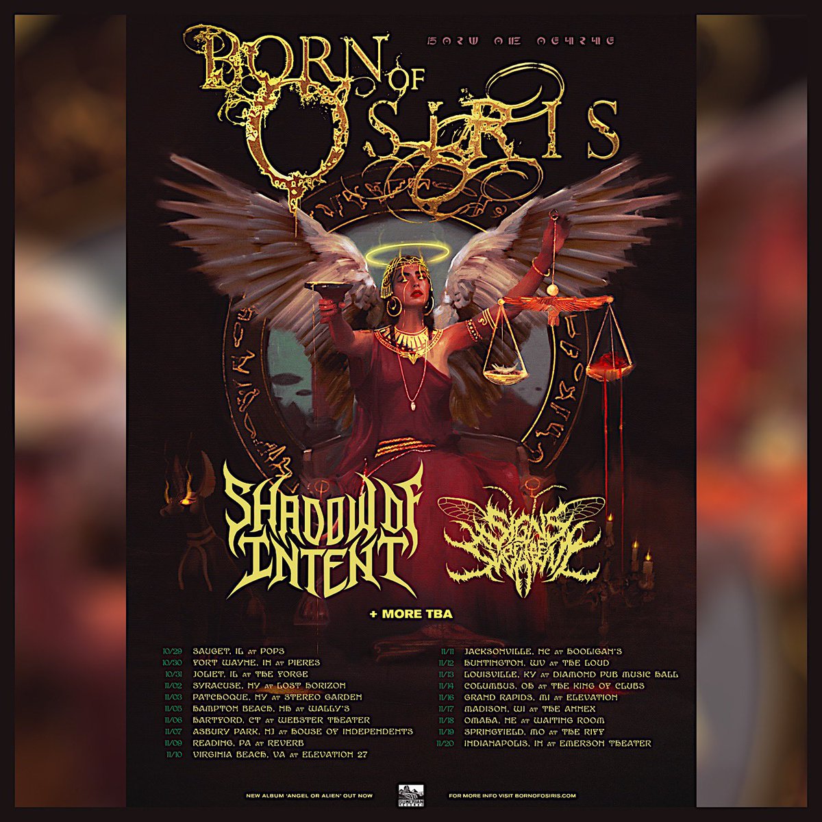 signsoftheswarm's tweet photo. We are theilled to announce we are supporting @BOOOfficial alongside #shadowofintent in the U.S. this fall!!
General Tix on sale this Friday.
Go listen to #AngelOrAlien today! 🔥 https://t.co/UQ03Ejrisf