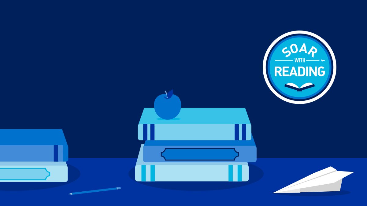 JetBlue's tweet photo. We take reading to new heights with our #SoarWithReading program. Nominate your favorite children's not-for-profit and they could win access to free books from the digital version of our popular book vending machine. Learn more and see Official Rules: https://t.co/DiB70JRIpw https://t.co/ngDs3NpKNQ