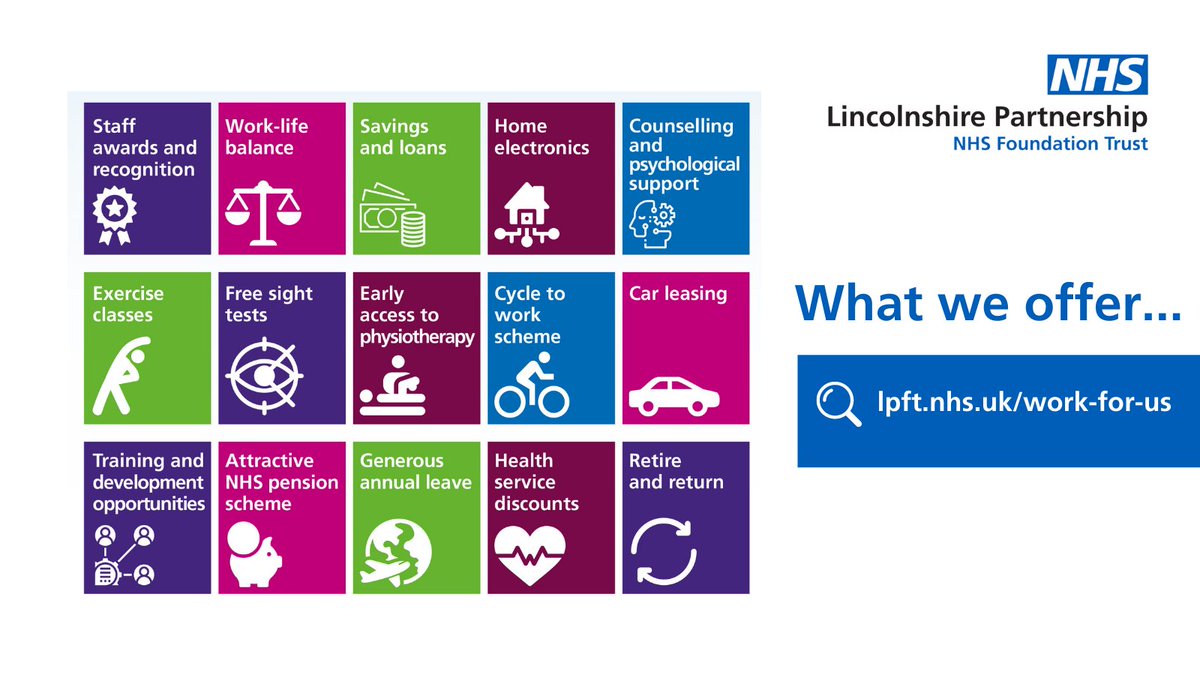 Here at LPFT we offer many staff benefits that are above and beyond the standard NHS provision, including early access to psychological therapies. 

To find out more about what we can offer you and hear what our staff have to say, click here - lpft.nhs.uk/work-for-us