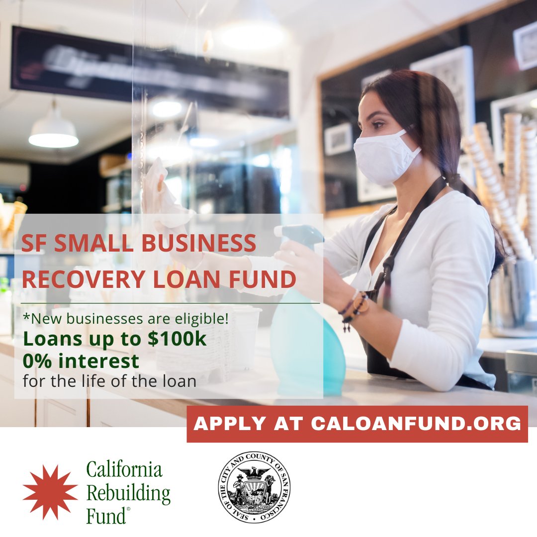 PCVtweets's tweet photo. #SanFrancisco #smallbiz - $12 million in 0% loans starting are now available through the #CARebuildingFund thanks to @LondonBreed. No application fees and no minimum credit score to apply. Learn more and apply here: https://t.co/A4rbijiJTt. https://t.co/7XkHidjzjZ