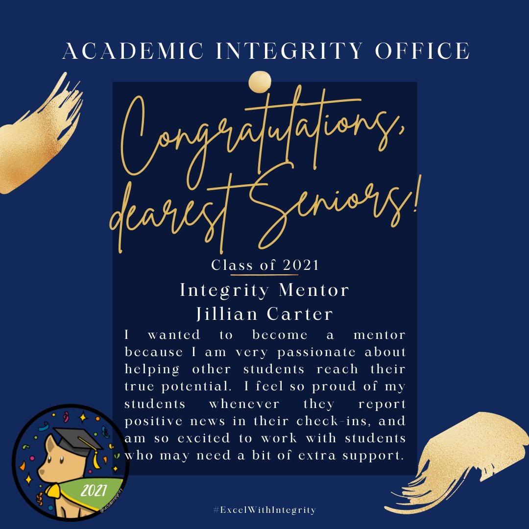 UCSDintegrity's tweet photo. Congratulations to the Class of 2021! The AI Office would like to recognize these student workers for all their hard work and contribution to promoting integrity with the Office.⁠
⁠
#ExcelWithIntegrity #UCSanDiego #AcademicIntegrity #Integrity https://t.co/uRXZId2clE