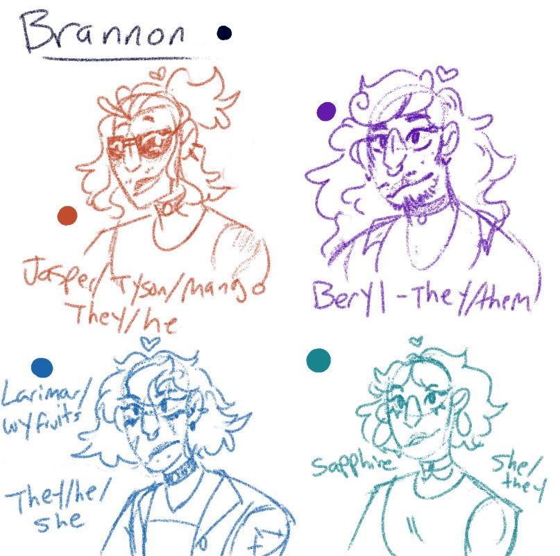 //got in a mood and sketched like All my characters from the group of ocs Mango's from. here's them n Some of their sibs!!