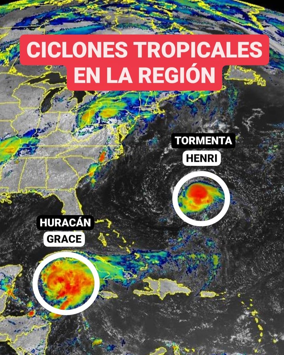 JeanSuriel's tweet photo. 🔴SEGUIMIENTO🔴
La Tormenta Tropical Henri no es amenaza para República Dominicana y en las últimas horas ha aumentado sus vientos hasta 100 km/h: más tarde podría convertirse en el tercer huracán de la temporada, moviéndose al sur-suroeste de Bermuda.

➡️ @AgendaClimatica

⬇️ https://t.co/XYOkYf0OlL