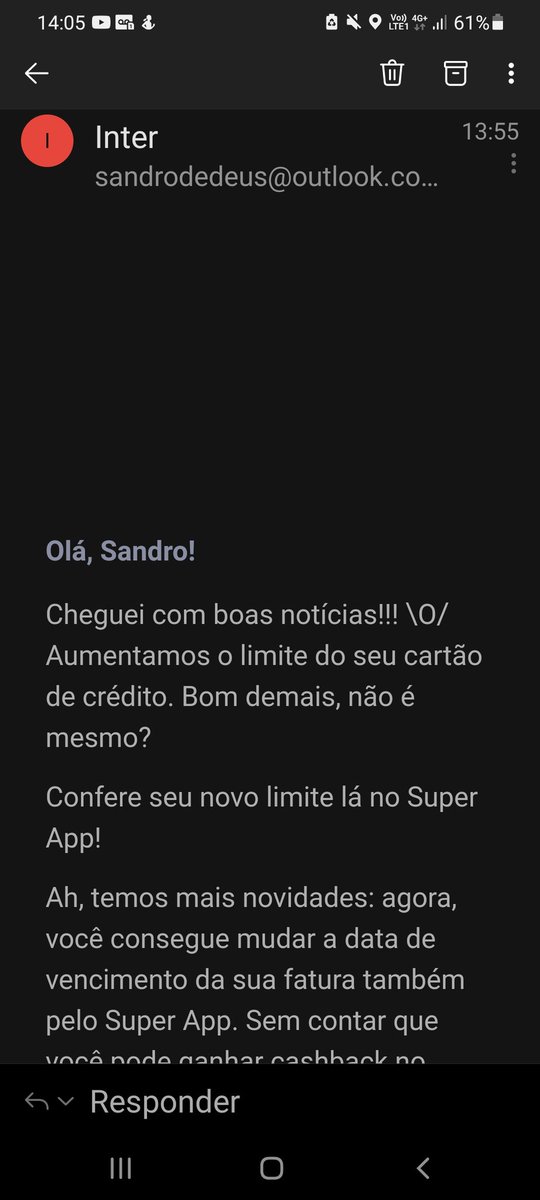 🥳🥳🥳 @Bancointer a melhor notícia de hoje 🤣 #inter #boatarde #FolloMe
