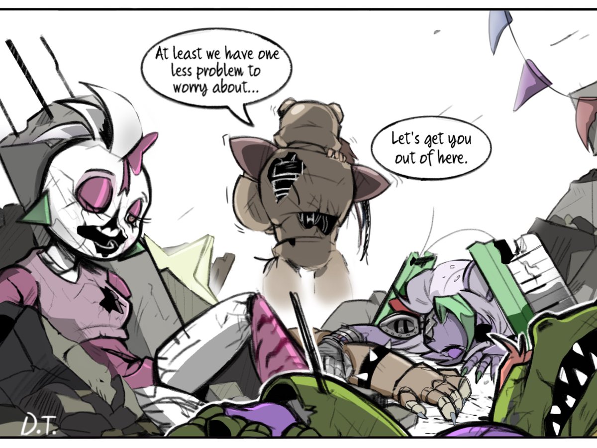 Drug_taker's tweet photo. (TW// Death) -“Protect him at all costs” 💔🐻
#fnaf #glamrockfreddy #fnafgregory #glamrockchica #roxannewolf #fnafmontgomery #securitybreach https://t.co/YL2lfi1ipe