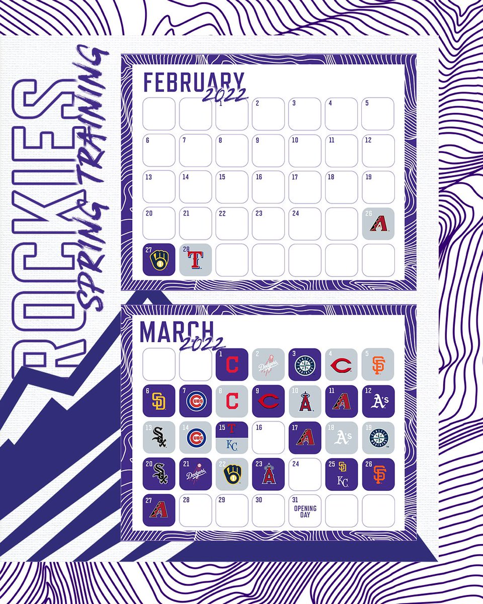 Rockies's tweet photo. β
γγγ γβοΈγΒ°γγβΎοΈγβ’γγπγγγβοΈ β― βΎοΈ βΎοΈ
#RoxSpring 2022 ScheduleγγγγγΒ°γγγγβοΈ γ°·γγΒ Β Β Β Β Β Β Β Β Β Β Β Β Β Β βΎοΈ βΎοΈ
.γγγβ’γΒ° β
γβ’Β β
βββββ
π΅ββββπ΅ββββ https://t.co/dwrIuolm9F