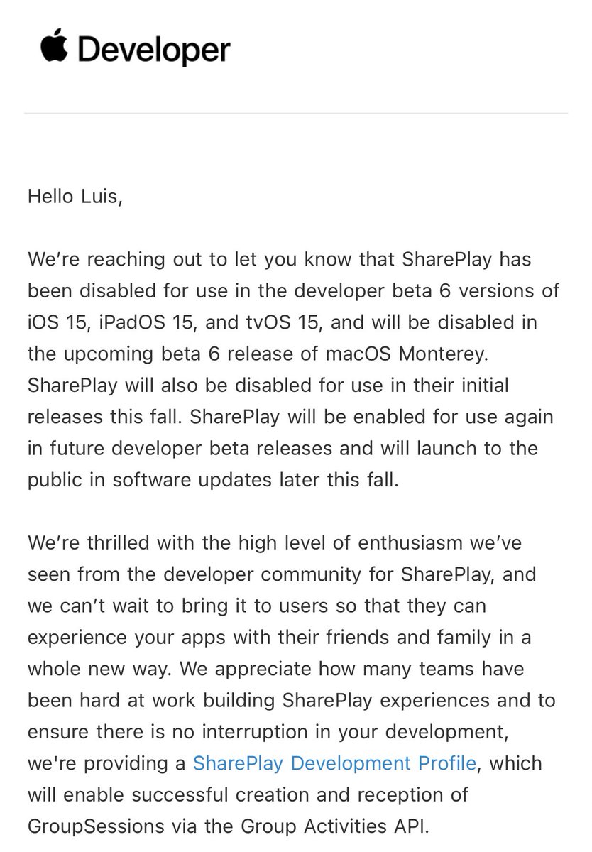 sharklatan's tweet image. #SharePlay Disable #iOS15beta6