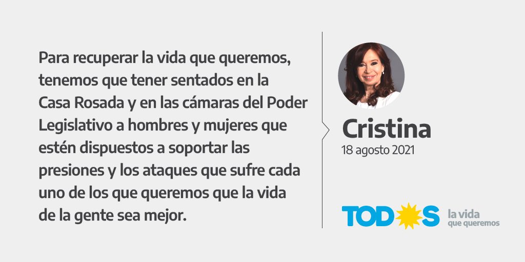 sandraoviedook's tweet photo. #LaProvinciaQueQueremos 💙
#LaVidaqueQueremos ☀️🇦🇷

Palabras de la vicepresidenta Cristina Fernández de Kirchner (@CFKArgentina) en el plenario del Frente de Todos. https://t.co/kMcHDCNZbr