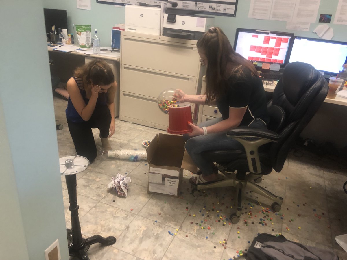 LeaderFSI's tweet image. What happens when the office staff try to bypass putting a quarter in the M&amp;amp;M machine...