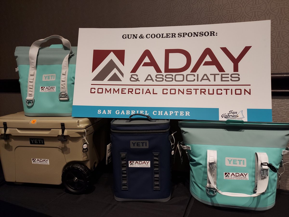 CCATXSGC's tweet photo. Thanks to ADAY Construction , plenty of our banquet guests took home a cooler or a gun, along with a big smile on their face, from our annual banquet.  Sponosrs rocked the night for us!  
#JoinCAA #CCATX #SanGabrielCCA https://t.co/UwE7LeQNVi