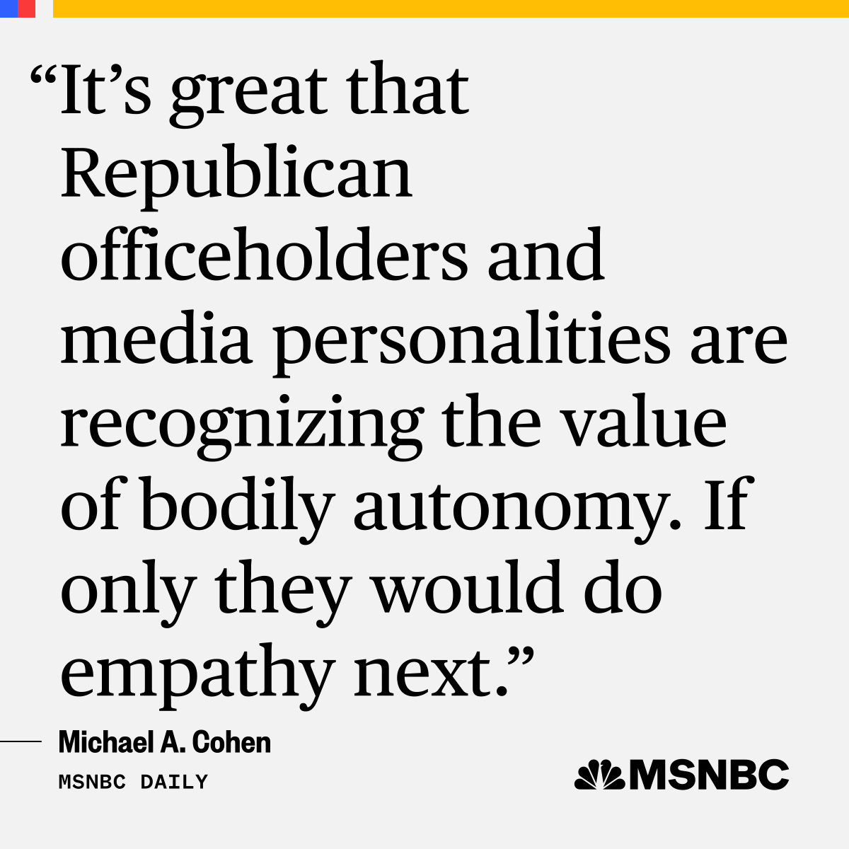MSNBCDaily's tweet image. .@speechboy71: Maybe we shouldn’t be surprised that the same people who refuse to mask up to protect others would not take Covid-19 seriously until it affects them directly. 

Read more: trib.al/bRjudLC