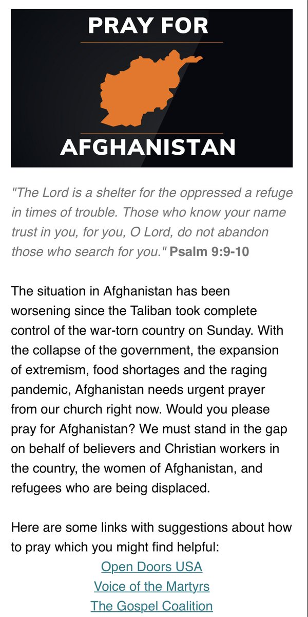 Now is the time to pray for Christians in Afghanistan.