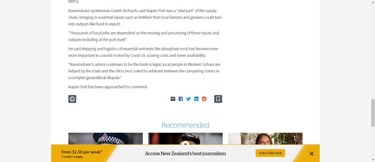 WesternSaharaNZ's tweet photo. Read this again. Look at the comments of #Ravensdown. Credible? NO, https://t.co/25jiSkFZqq https://t.co/Mgxc7QXBmx