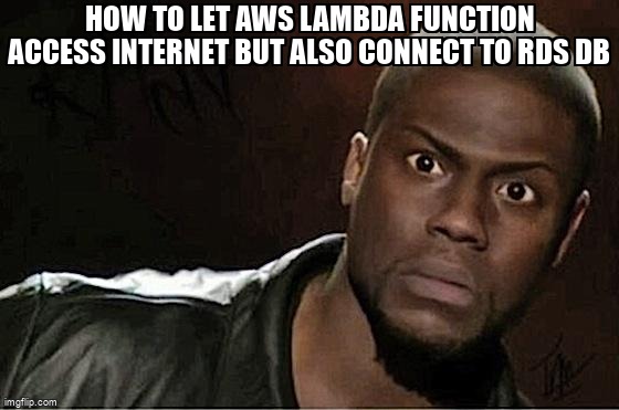 overflow_meme's tweet image. How to let AWS Lambda function access internet but also connect to RDS DB stackoverflow.com/questions/6883… #amazonvpc #amazonwebservices #awslambda