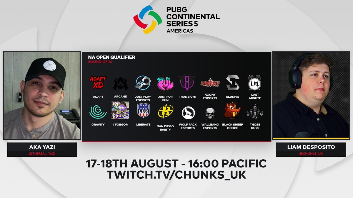 Chunks_UK's tweet photo. DAY 2 IS UPON US!

6 more games to decide which 8 teams will make it to the #PCS5 NA Group stage to compete for a $25,000 prize and a spot in the Grand Final to rack up those #PGC Points!

🎙️ @Chunks_UK x @TheReal_Yazi 
🕐 16:00 PDT // 19:00 EDT
📺 https://t.co/1jQNgpxJTg https://t.co/KniHE9XfSF