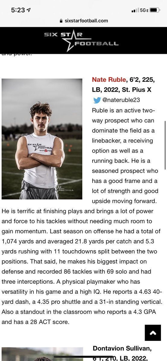 Thank you for the write up! <a href="/6starfootballMO/">Six Star Football | MISSOURI</a>