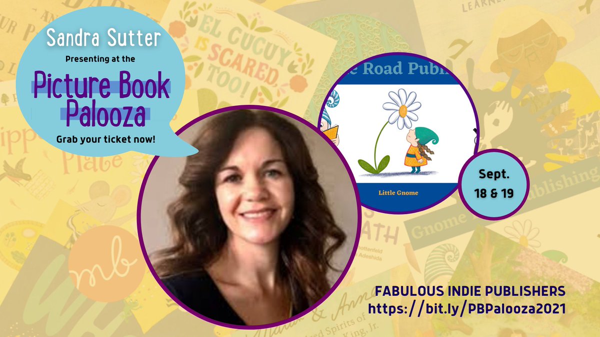 ChildrensBookAc's tweet photo. The fabulous @sandradsutter will be at the Picture Book Palooza Sept 18 &amp; 19! This is a fundraiser for low income and diversity+ kidlit students.

Sandra will be talking about what makes a Little Gnome author or illustrator! 

Sign up here: https://t.co/Xdzy2VnHi7 #21Palooza https://t.co/QF3B7oH0FJ
