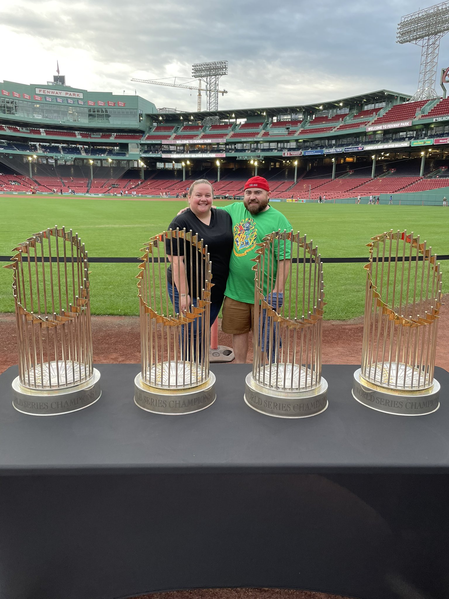 Happy birthday to me! Sox trophies and Harry Potter at Fenway park! 