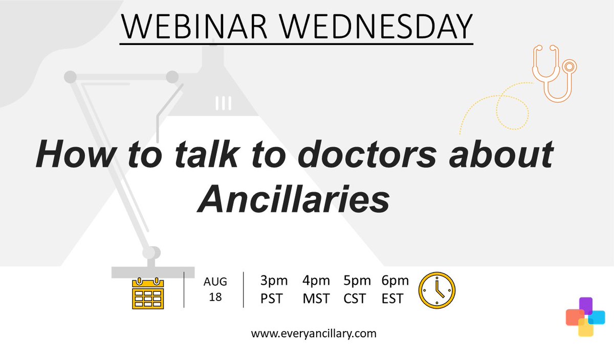 Join the online meeting:  
👉 join.freeconferencecall.com/mberg39  
Dial-in number (US): (605) 472-5283
Access code: 622125#
3pmPST / 4pmMST/ 5pmCST/ 6pm EST
We look forward to seeing you on the webinar!
The Every Ancillary Team

#sales #medicaldevicesales #salestips #health #medcaldevices