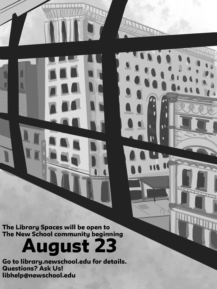 TNSLibraries's tweet photo. August 23rd is almost here and we can't wait to see you back @TheNewSchool Libraries! Check library hours and hit us up with questions at https://t.co/SllpCyplwr https://t.co/kFpaW6grCv