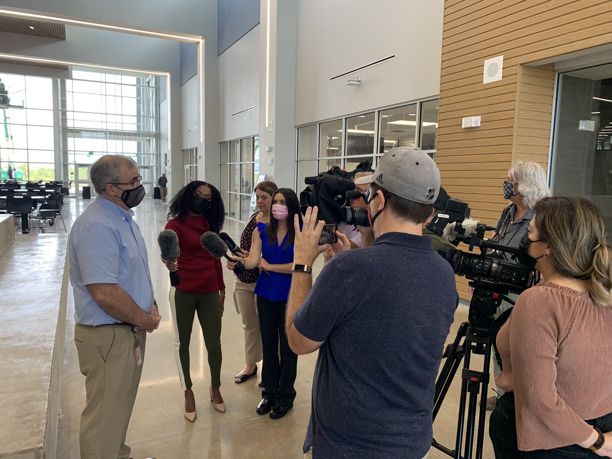 .@abileneisdsupt Dr. David Young meets the local media at @theLIFTaisd the day before the 2021-22 school year begins. #BelieveAISD