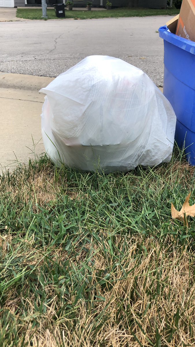 Gbaker88's tweet photo. @KCMO311 you trash company literally picked up everyone else’s trash besides mine in the neighborhood. Great job! https://t.co/jO8AvgiKlU