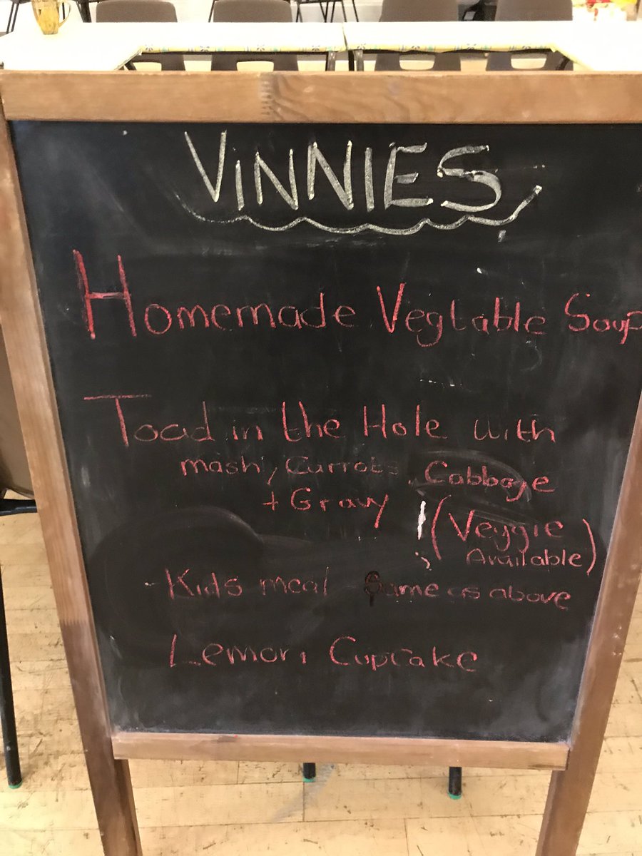 VinniesNcle's tweet photo. At @VinniesNcle lunch service we gave 93 people a free 3 course hot meal. On the menu was homemade veggie soup, Toad in the hole with mash &amp; veggies along with lemon cupcake for dessert.Each week we see our numbers grow providing more meals &amp; food parcels. https://t.co/4pNandZqeY https://t.co/xJHrZHhAhq