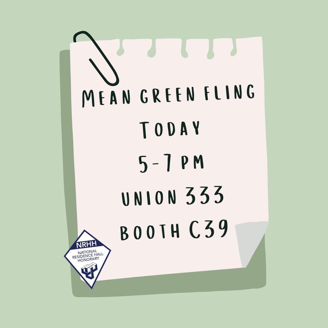 UNTnrhh's tweet photo. we encourage all students participating in the mean green fling to wear a mask and have fun tonight! https://t.co/IJbVxeaoJh