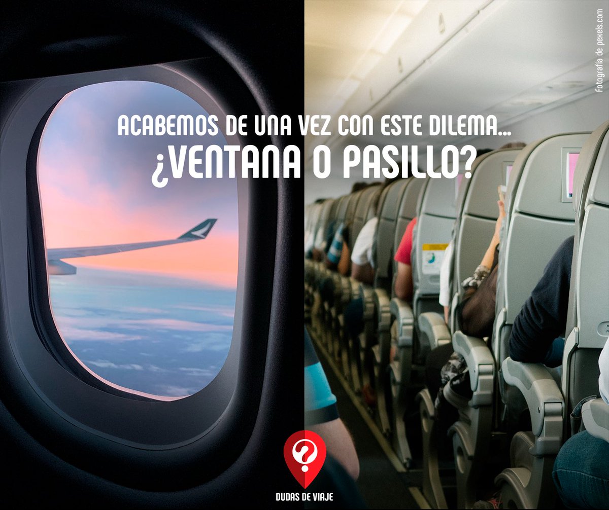 dudasdeviaje's tweet photo. ¿Eres #teamventana o #teampasillo? 🤔 ¿Cuál ganará? 😱✈️ #viajes #encuesta #ventana #pasillo https://t.co/RO55KNQCYr