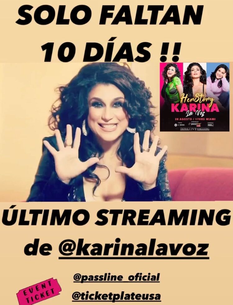 Luego no digan que no les avisamos. Último Streaming History de <a href="/karinalavoz/">KARINA</a> te lo vas a perder ??