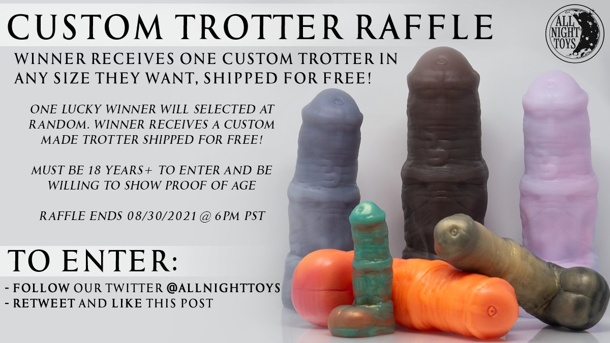 All-Night Toys (@allnighttoys) on Twitter photo Time for another raffle/giveaway!
This time it's going to be for a ๐๐๐๐๐๐ Trotter! You pick the size, the colors, the firmness, and we'll make it happen for one lucky winner!
Follow us here at <a href="/AllNightToys/">All-Night Toys</a> , like, and retweet this post for your chance to win! Time for another raffle/giveaway!
This time it's going to be for a ๐๐๐๐๐๐ Trotter! You pick the size, the colors, the firmness, and we'll make it happen for one lucky winner!
Follow us here at <a href="/AllNightToys/">All-Night Toys</a> , like, and retweet this post for your chance to win!