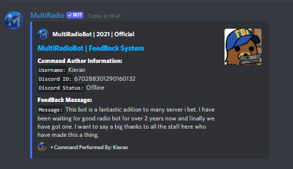 ThatMultiBot's tweet image. Thank you @KTucker14049820 For the amazing feedback! We really appreciate it. Remember you can send us your feedback by doing: .FeedBack &amp;lt;Message&amp;gt;.

Thanks,
HRVY